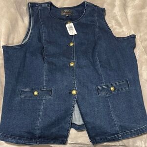 Torrid Blue Denim Top with Gold Accent